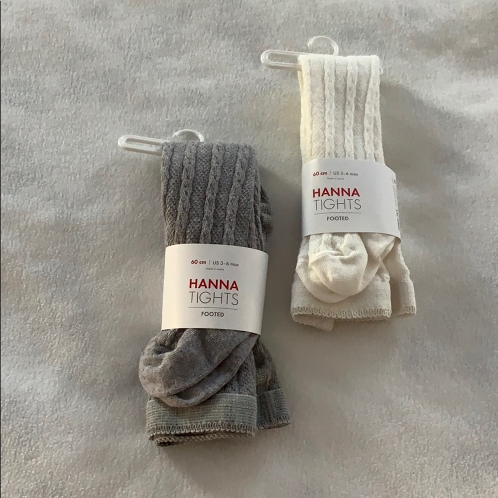NWT Two Hanna Andersson ruffled footed tights